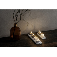 Oplaadbaar theelichtje B3,9 x H2,3 cm zand set a 2 stuks